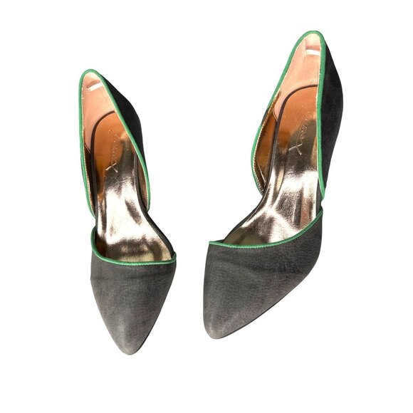 GoMax Carabelle Gray Green Outline Pump Pointed Toe Heels Size 7.5 - Picture 3 of 10